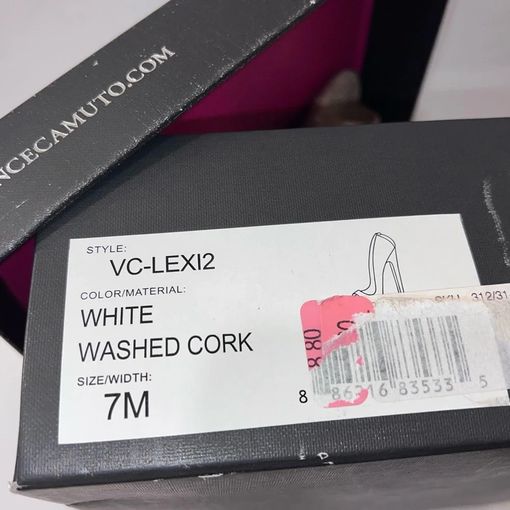 Vince Camuto NEW Cork Peep Toe 4” Heels Sz 7